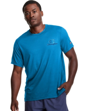 Champion Tee Outline Logo Erkek Tişört Mavi | XE3506947