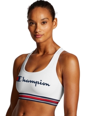 Champion The Absolute Workout Script Logo Kadın Spor Sütyeni Beyaz | HT0591643