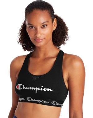 Champion The Authentic Script Logo Kadın Spor Sütyeni Siyah | EJ8534906