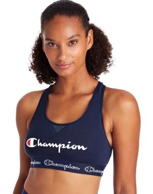 Champion The Authentic Script Logo Kadın Spor Sütyeni Lacivert | QP2178653