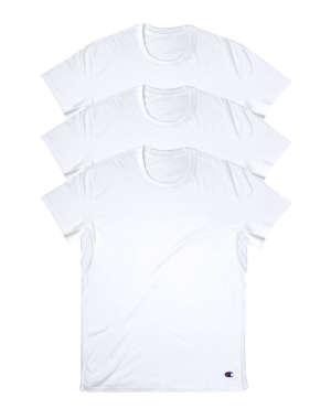 Champion Vented Crew Undershirts 3-Pack Erkek Tişört Beyaz | XL1398065
