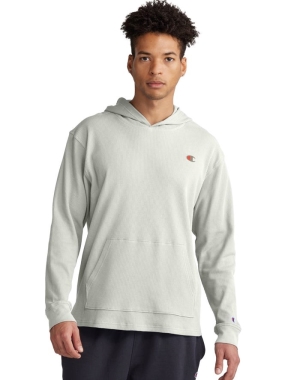 Champion Waffle Erkek Kapüşonlu Sweatshirt Gri | BJ0236158