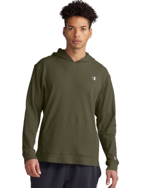 Champion Waffle Erkek Kapüşonlu Sweatshirt Zeytin Yeşili | LG9013264