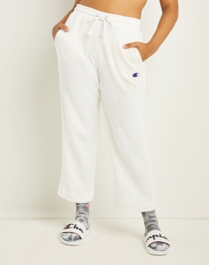 Champion Waffle Knit Geniş-Leg Kadın Şort Beyaz | OR4687201